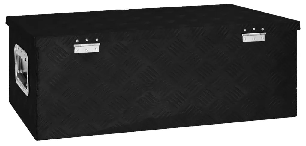 Caixa de arrumação 80x39x30 cm alumínio preto