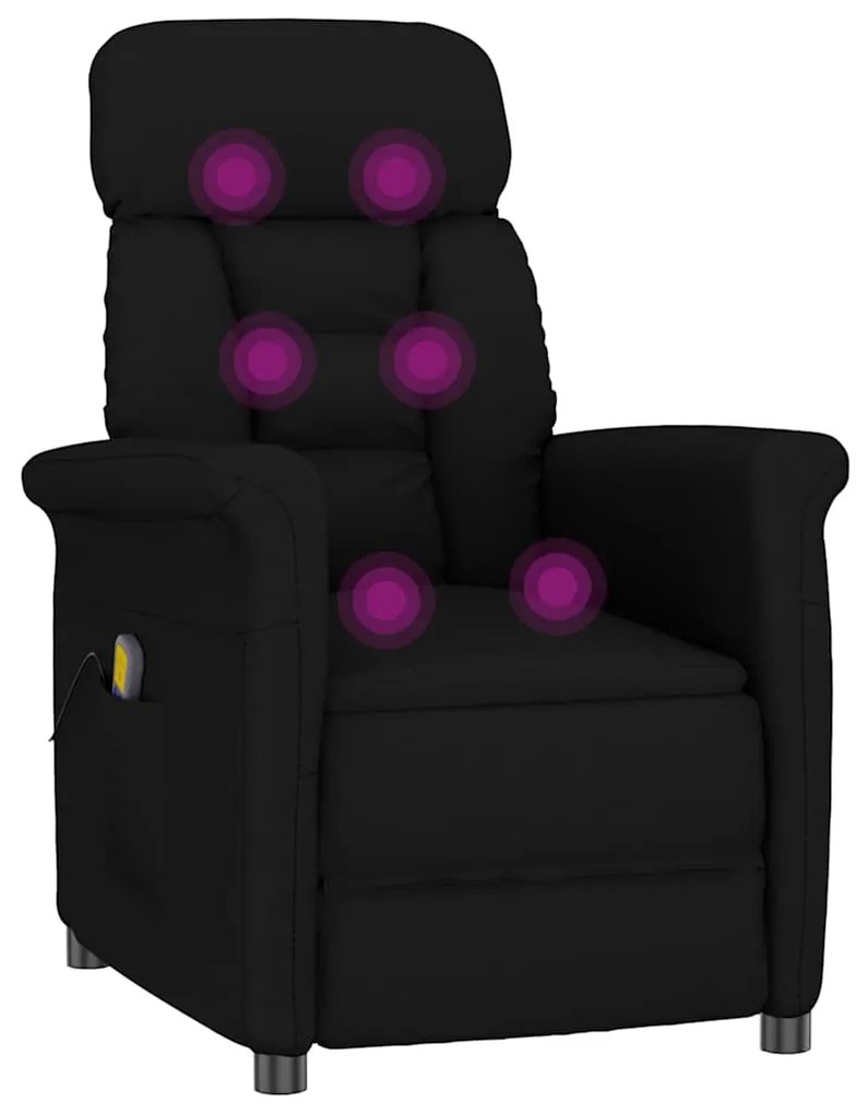 Poltrona de Massagem vidaXL Preto em Tecido Microfibra