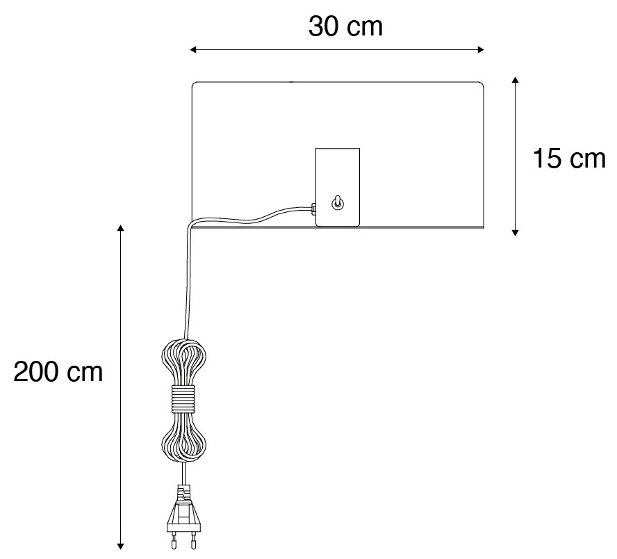 Candeeiro de parede moderno preto ajustável magneticamente - Muro Moderno