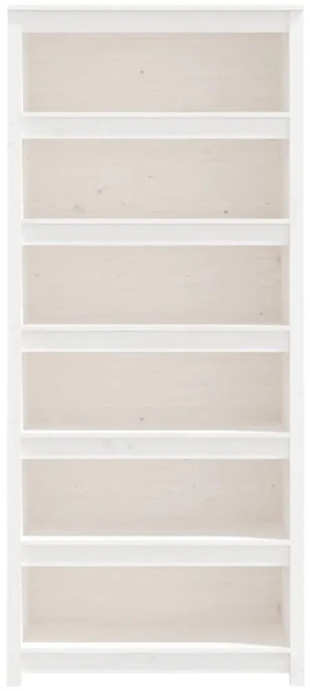 Estante 80x35x183 cm madeira de pinho maciça branco