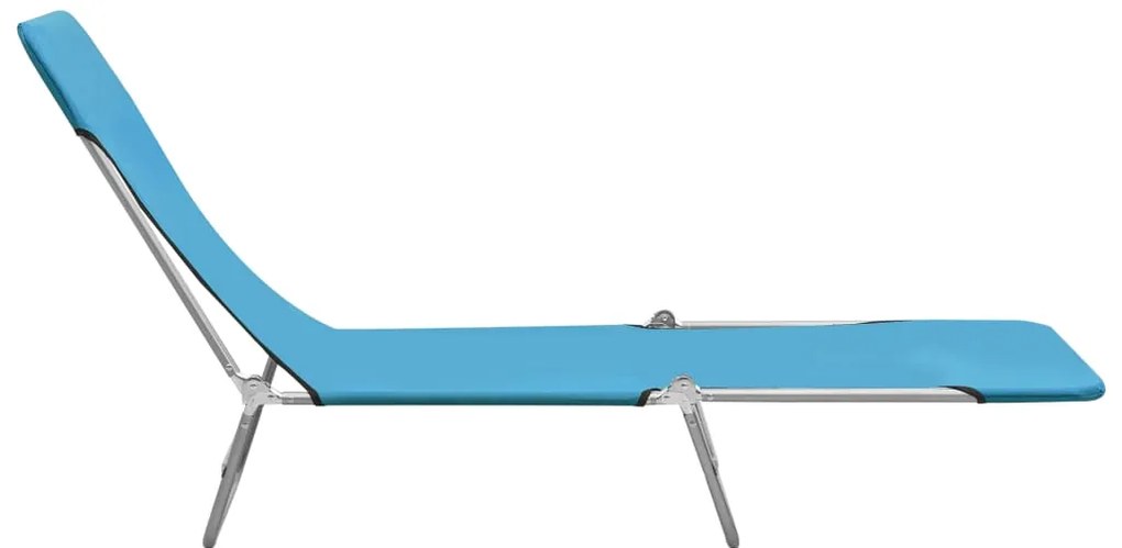 Espreguiçadeiras dobráveis 2 pcs aço e tecido azul