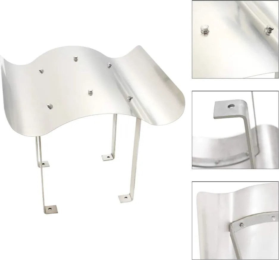 vidaXL Chapéu de chaminé em aço inoxidável 40 x 40 x 36 cm