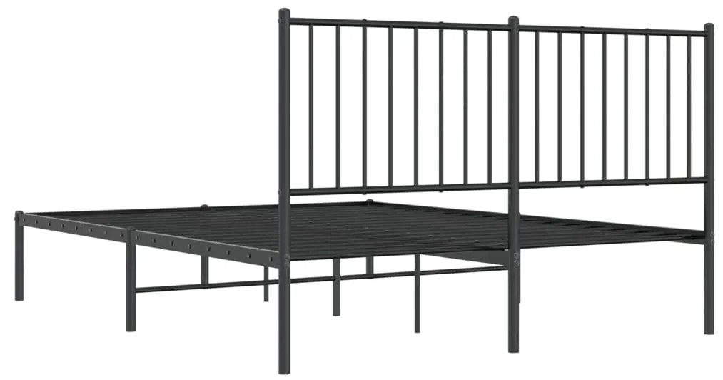 Estrutura de cama com cabeceira 140x200 cm metal preto