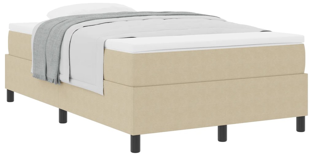 Cama Box Spring com Colchão Verde Claro, 120 x 200 cm, Tecido Corduroy