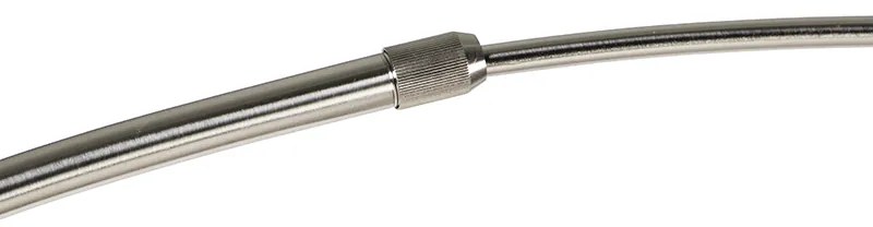 Candeeiro de pé em arco de aço com base em mármore branco e cúpula em aço - Arc XXL