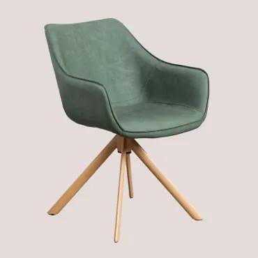 Cadeira de jantar em couro sintético Lucy Verde Cáqui - Sklum