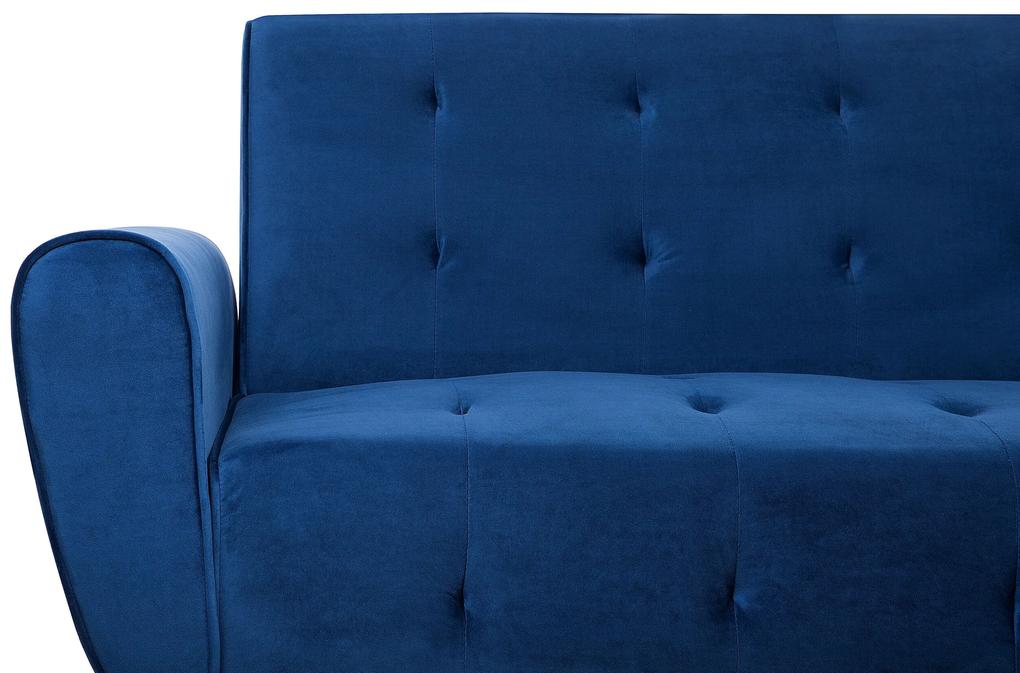 Sofá-cama em veludo azul marinho SELNES Beliani