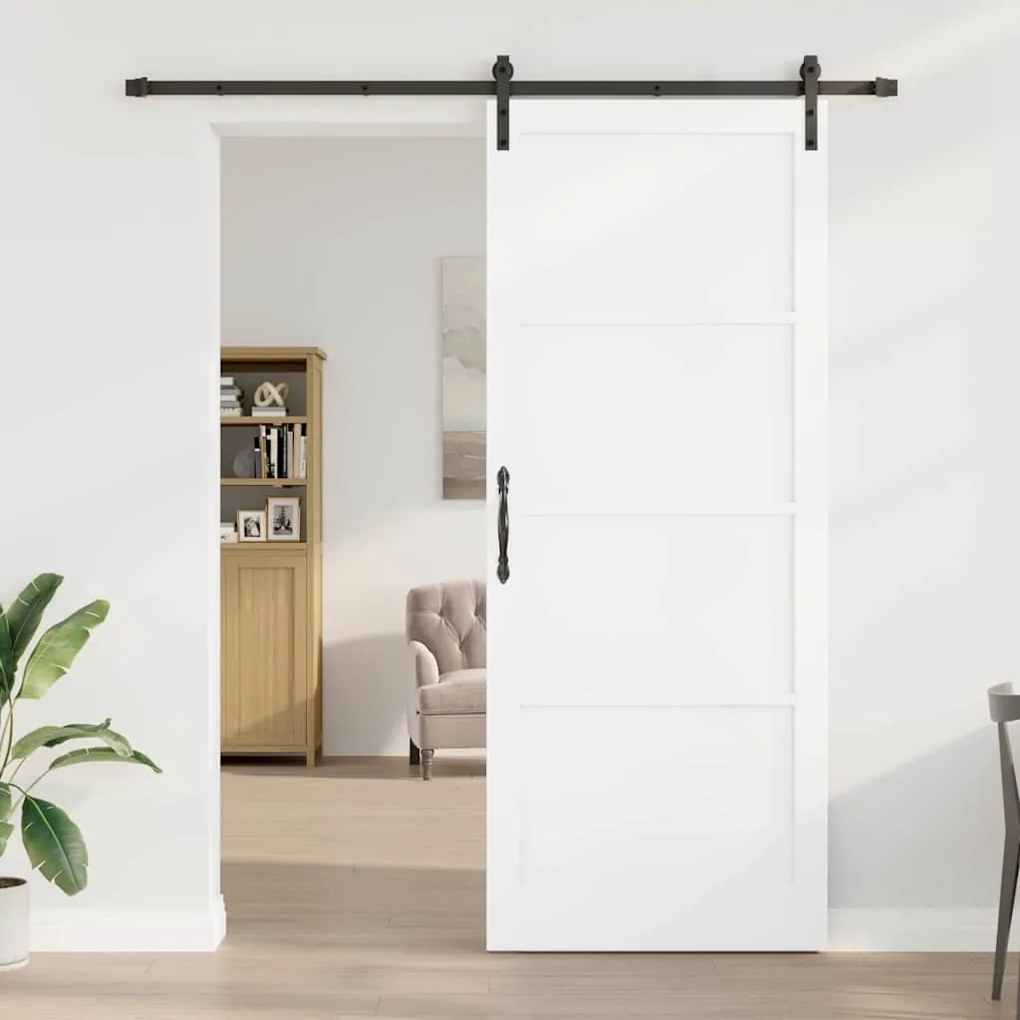 porta deslizante vidaXL com conjunto de acessórios branca 93x232 cm ma