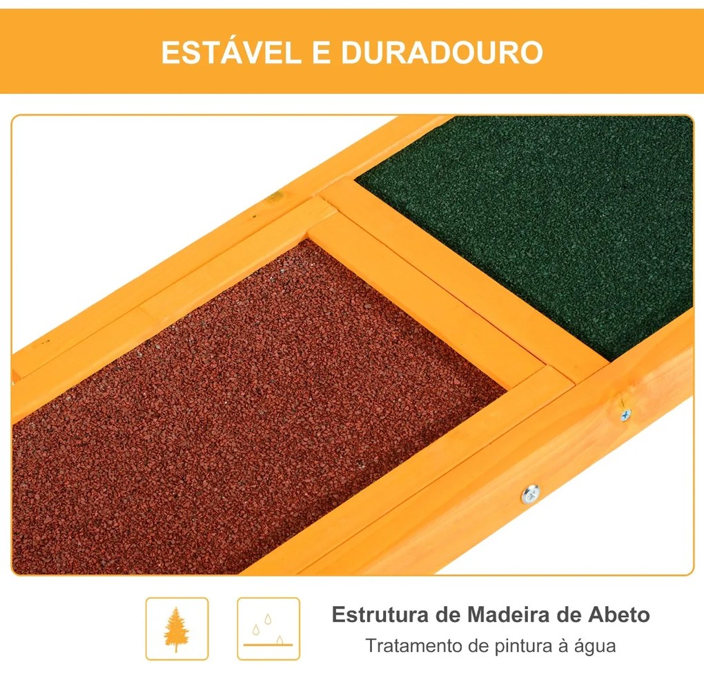 Baloiço para Cães Agility Exercício de Treinamento para Animais de Estimação com Superfície Antiderrapante Carga Máxima de 50kg 180x30x30cm Multicor