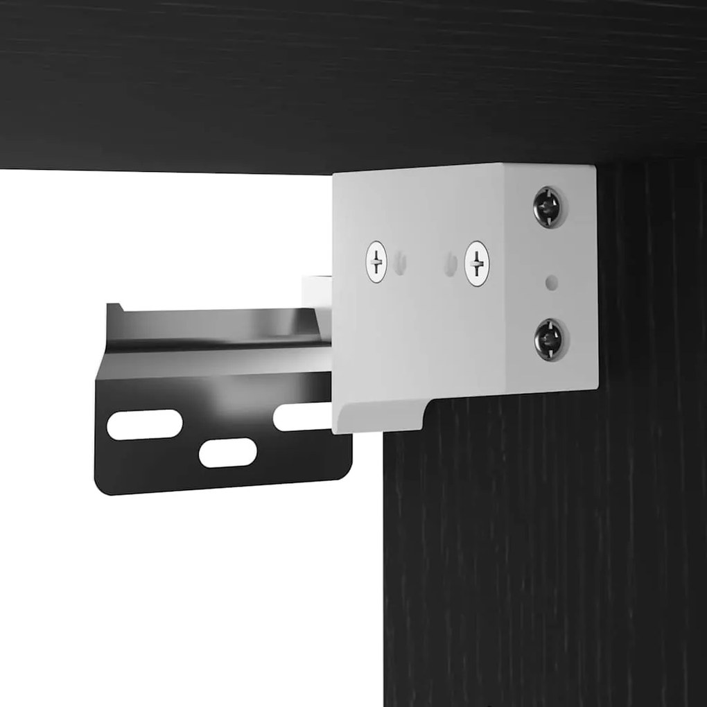 Armário para TV LED vidaXL Preto Carvalho 30,5x30x102 cm Madeira de en