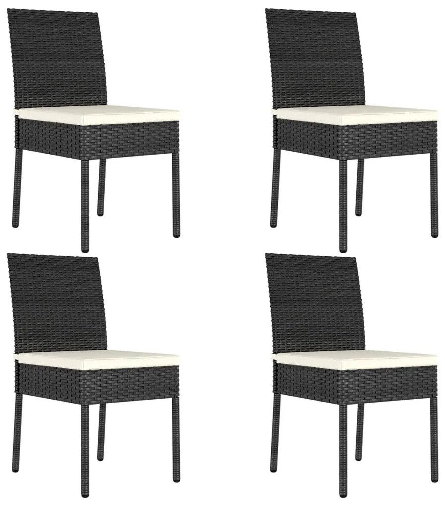 vidaXL Cadeiras de jantar para jardim 4 pcs vime PE preto