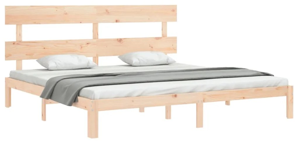 Cama sem colchão 200x200 cm madeira de pinho maciça