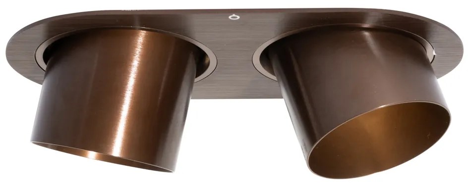 Set van 6 inbouwspots donkerbrons GU10 70mm kantelbaar 2-lichts - Installa