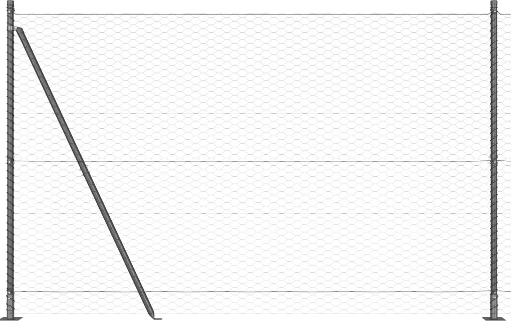 Cerca Hexagonal vidaXL Cinza 1,5x10 m Aço