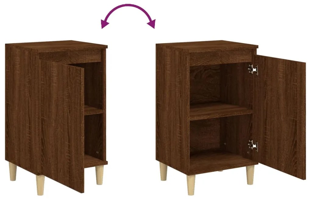 Mesa de cabeceira 2 pcs derivados de madeira carvalho castanho