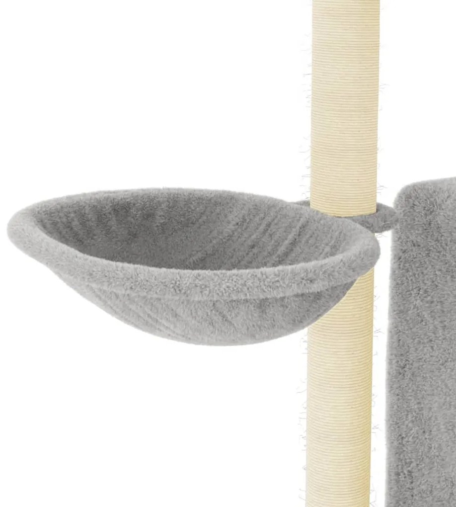 Árvore p/ gatos c/ postes arranhadores sisal 96,5cm cinza-claro