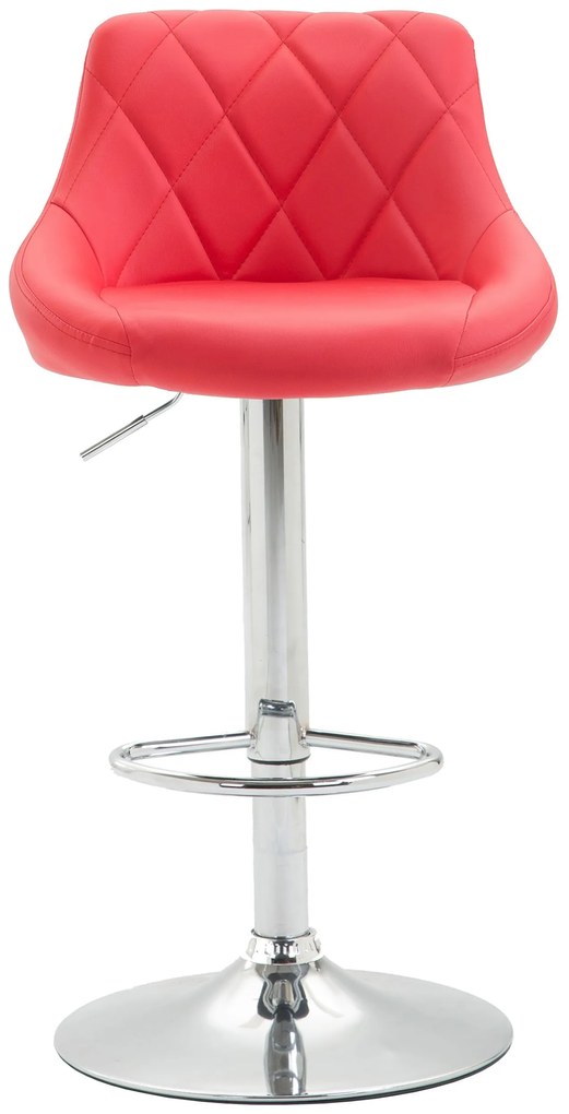 Banco de bar Lazio em couro sintético e com estrututa cromada 46 x 83-104 x 49 cm Vermelho