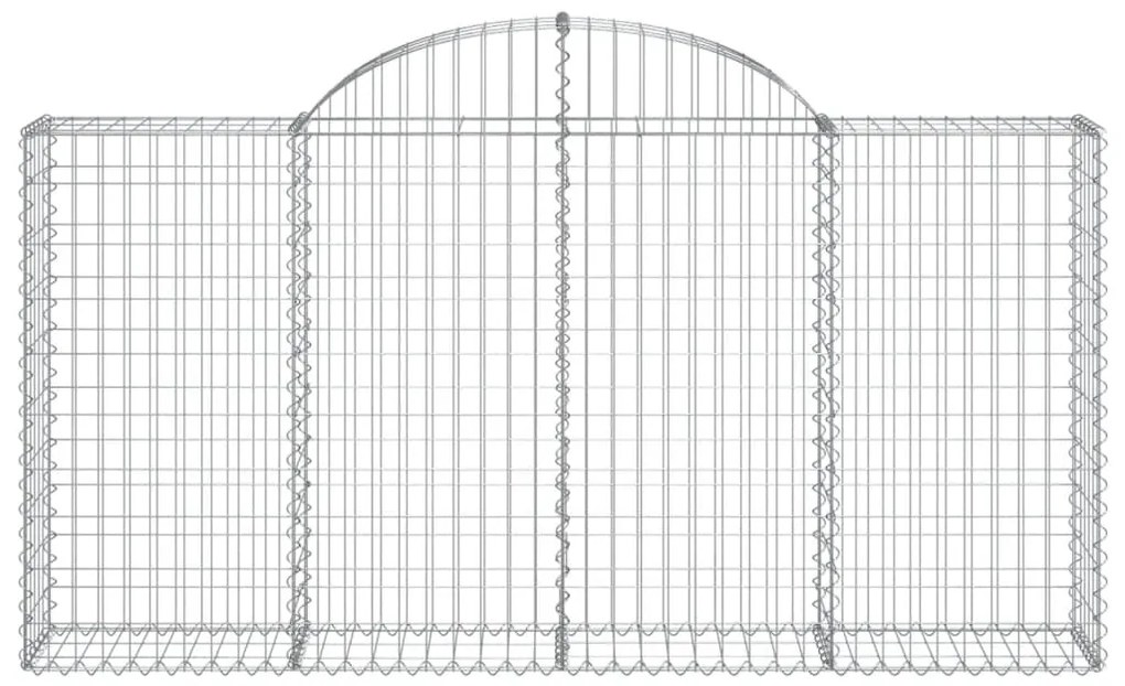 Cestos gabião arqueados 4pcs 200x30x100/120cm ferro galvanizado