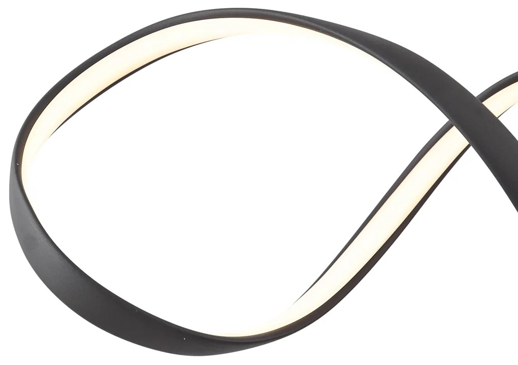 Candeeiro suspenso de design preto 100cm Incl. LED regulável em 3 níveis - Wokkel