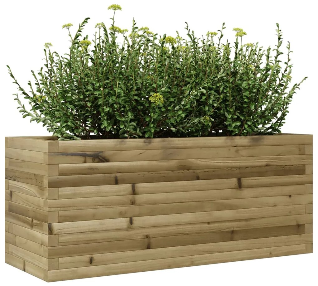 Vaso/floreira jardim 110x40x45,5 cm madeira de pinho impregnada