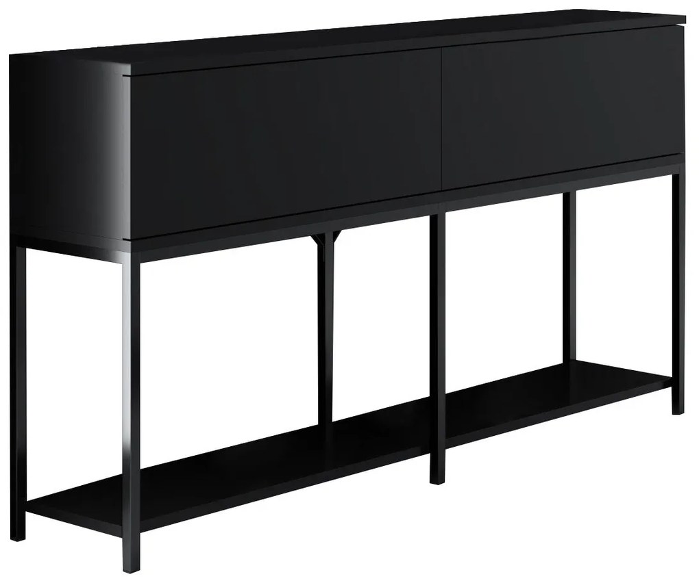 Conjunto de Mobiliário de Sala Lord – Preto – TV Stand: 180x47x30 cm,