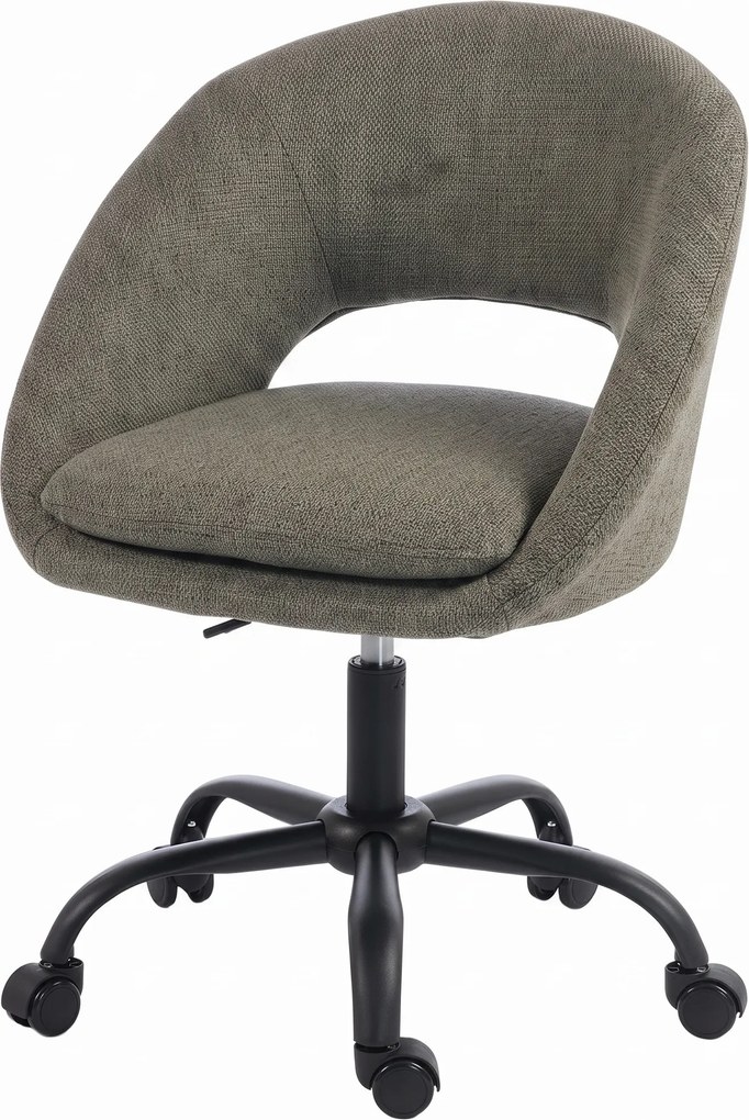 HOMCOM Cadeira de Escritório Ergonômica em Chenille, Altura Ajustável, Apoios de Braço Integrados, Giratória 360°, 59x60x79-89cm, Verde-escuro | Aosom Portugal