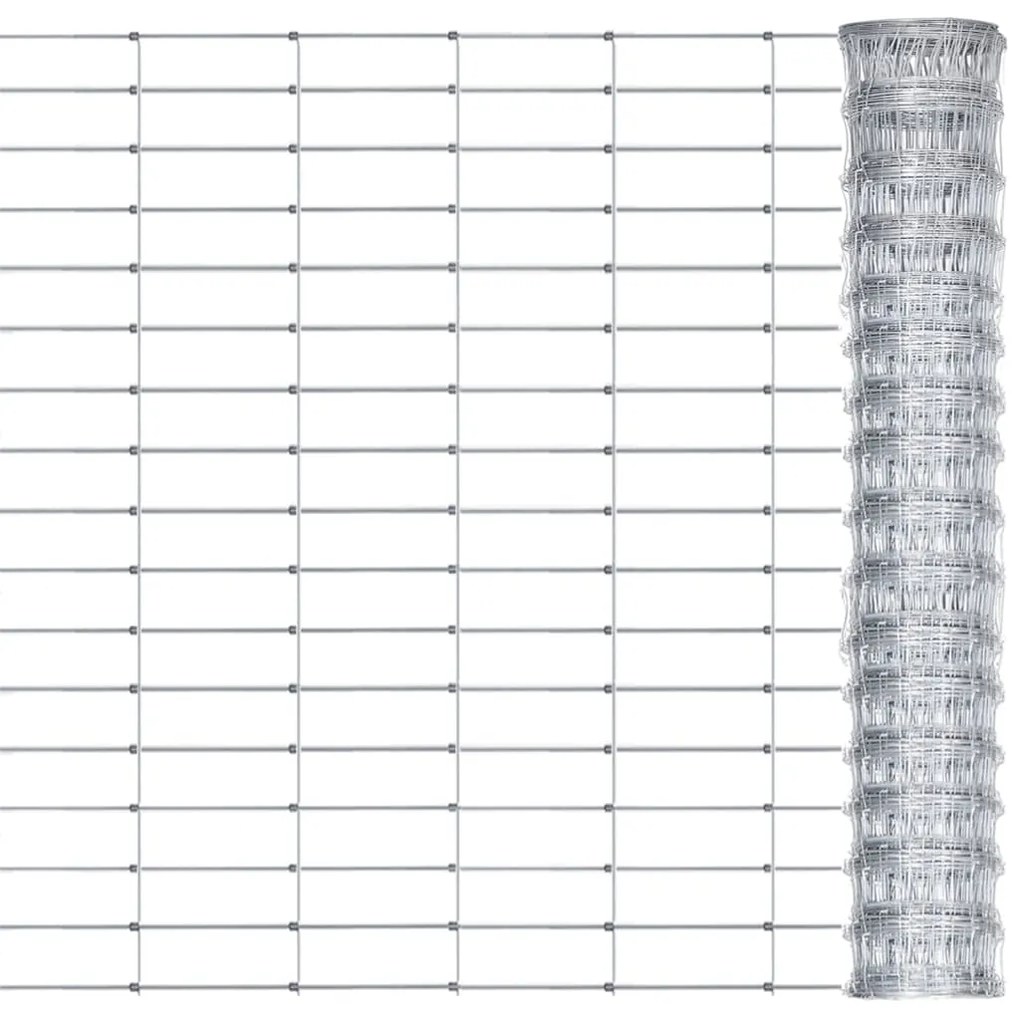 vidaXL Cerca de jardim 50x0,8 m aço galvanizado prateado