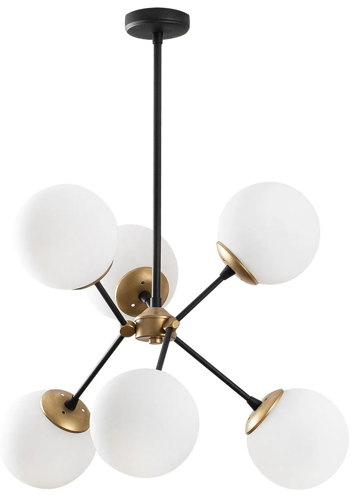 Candeeiro Suspenso Gondol – Preto e Branco – 55 x 55 cm