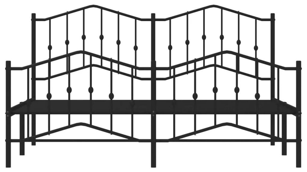 Estrutura de cama com cabeceira e pés 160x200 cm metal preto
