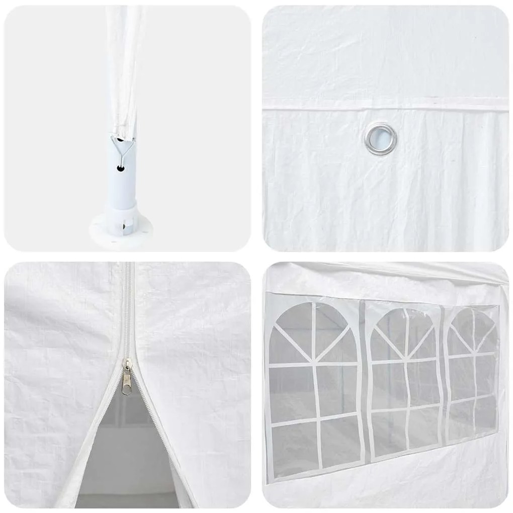Tenda para Festa com 10 Lados Brancos 6x4 m PE