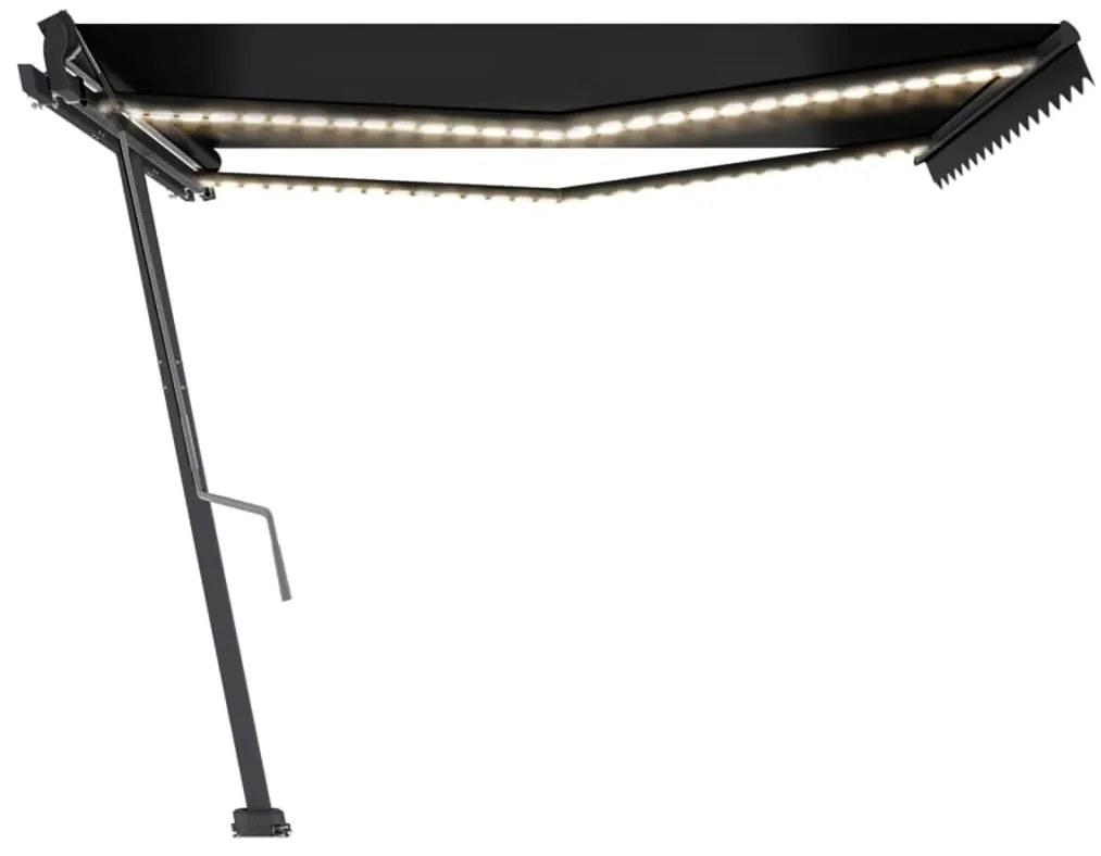 Toldo retrátil manual com LED 450x350 cm antracite