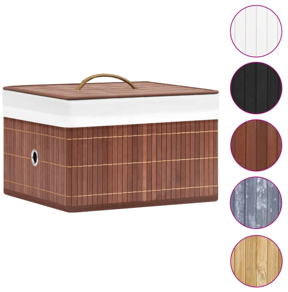Caixas de arrumação 4 pcs bambu castanho