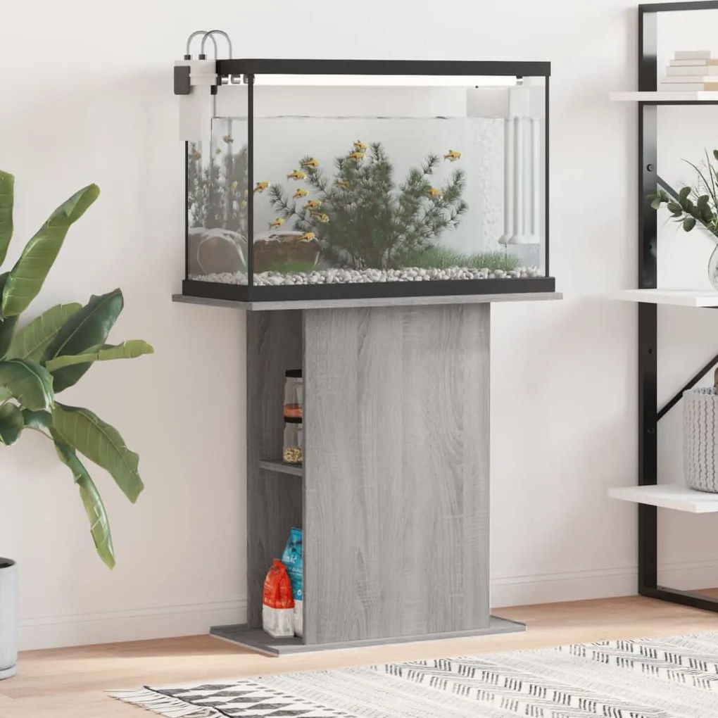 833653 vidaXL Suporte de aquário 36x75x72,5 cm deriv. madeira cinza sonoma