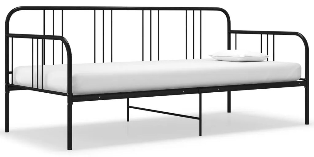 324749 vidaXL Sofá-cama 90x200 cm metal preto