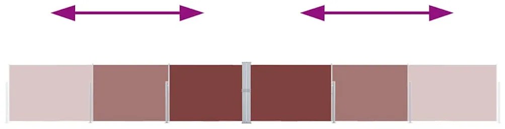 Toldo lateral retrátil para pátio 170x1200 cm castanho