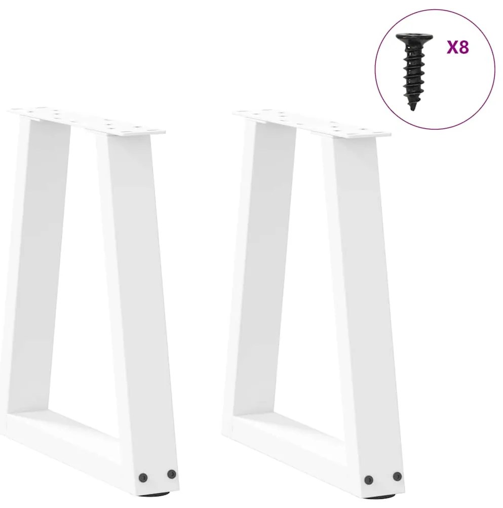 Pés para mesa de centro em V 2 peças Branco 28x(42-43,3) cm Aço