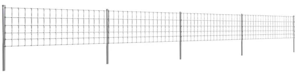 vidaXL Cerca com postes de ferro revestido a zinco 50 m 80/6/15