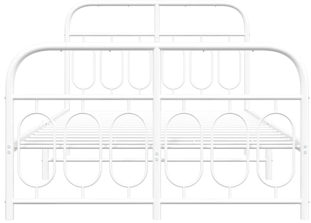 Estrutura de cama com cabeceira e pés 120x200 cm metal branco