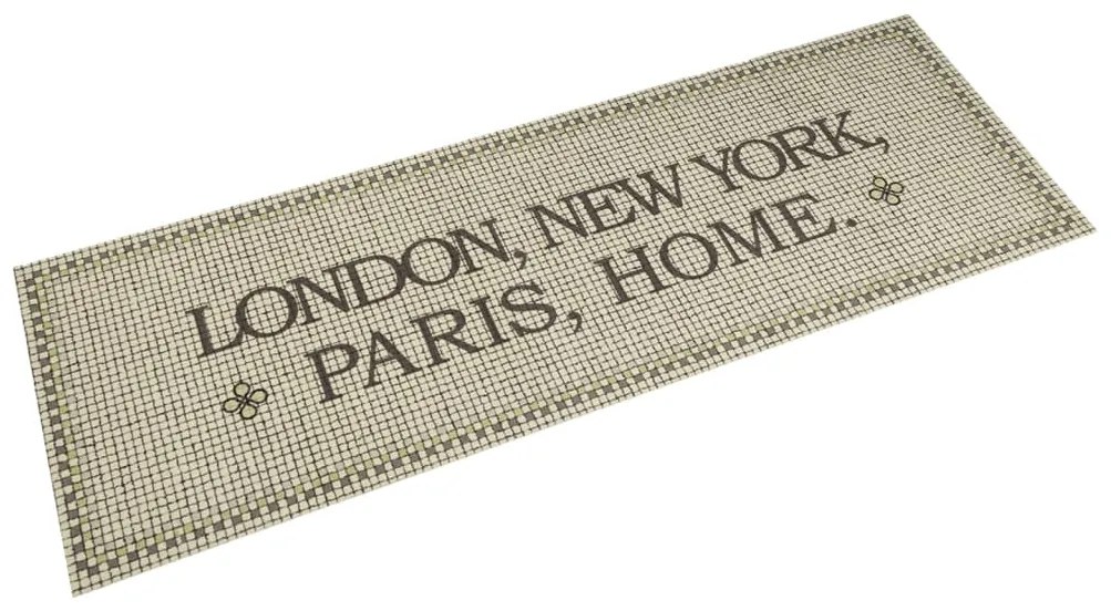 vidaXL Tapete de cozinha lavável 45x150 cm veludo padrão capital home