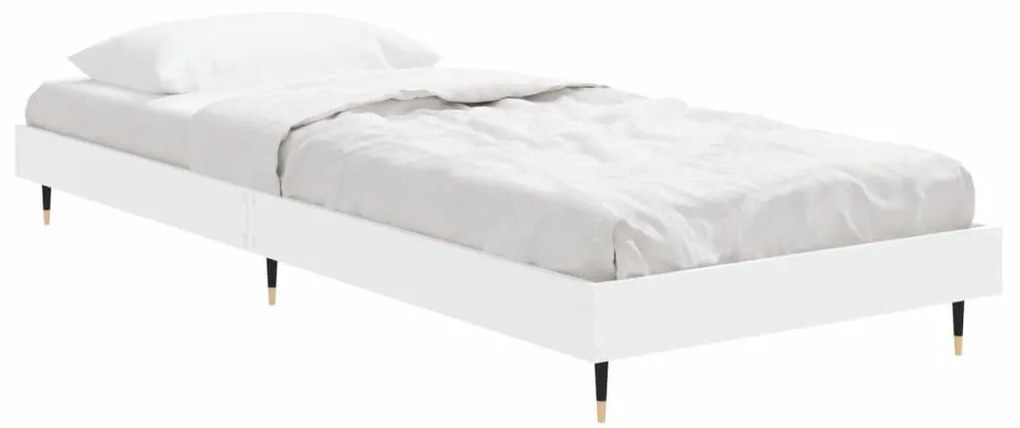 Estrutura de cama 75x190 cm derivados de madeira branco