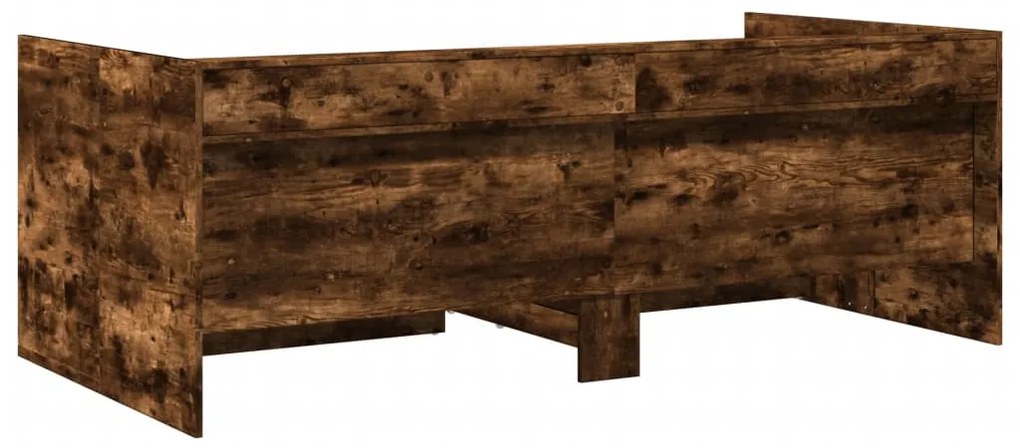 Sofá-cama com gavetas sem colchão 75x190 cm carvalho fumado