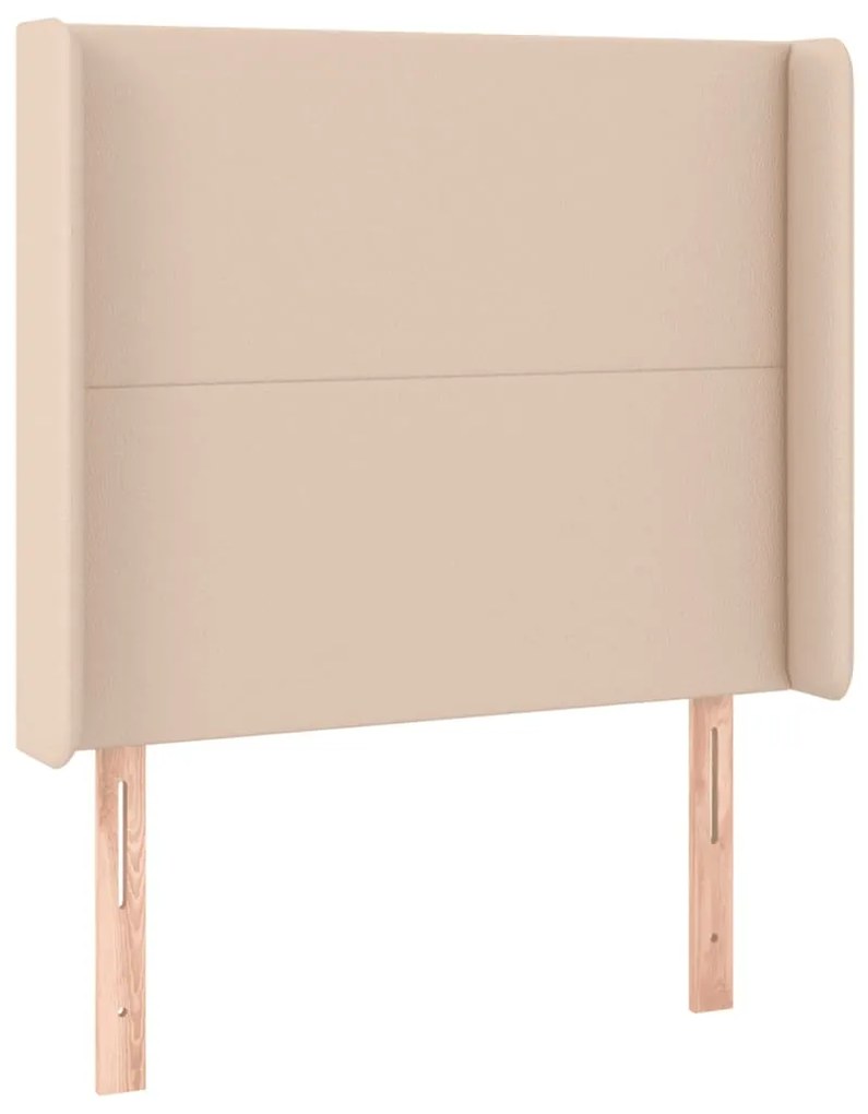 Cabeceira cama c/ LED couro artif. 83x16x118/128 cm cappuccino