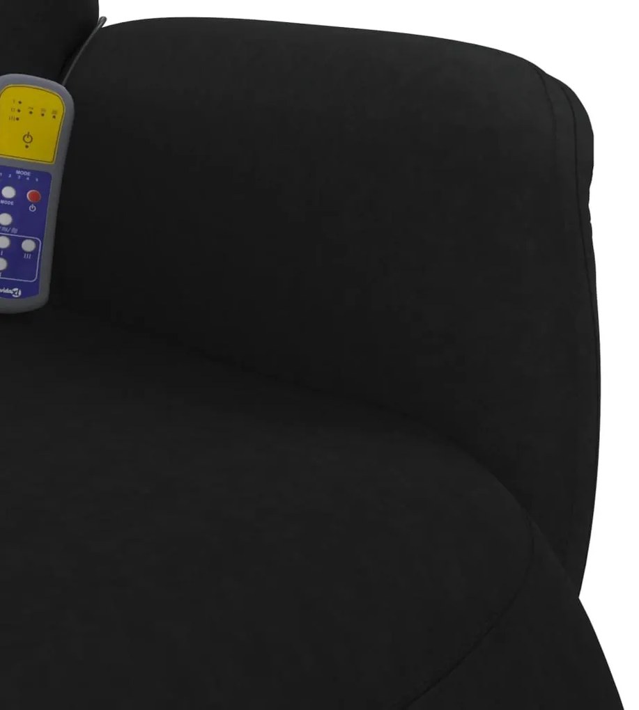 Cadeirão de massagens reclinável c/ apoio de pés veludo preto