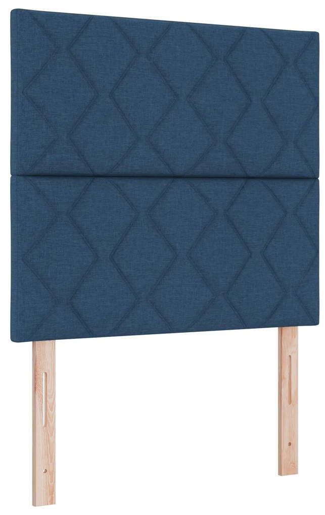 Cama Box com Colchão e LED Azul 120x190 cm Tecido
