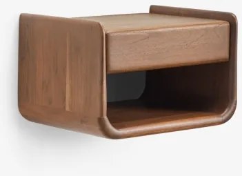 Mesinha De Cabeceira Flutuante 40x30 Cm Em Madeira Tinsley Castanho-acácia Escuro - Sklum