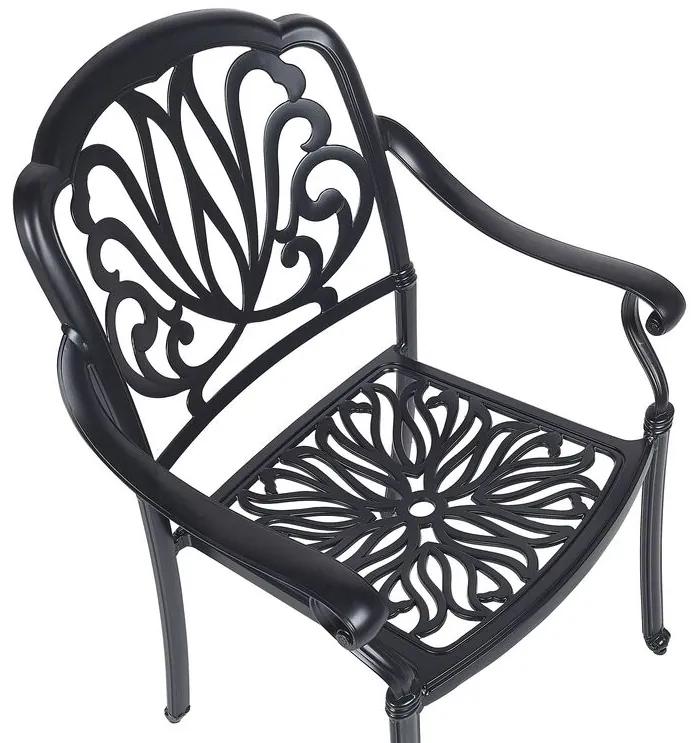 Conjunto de 4 cadeiras de jardim em alumínio preto ANCONA Beliani