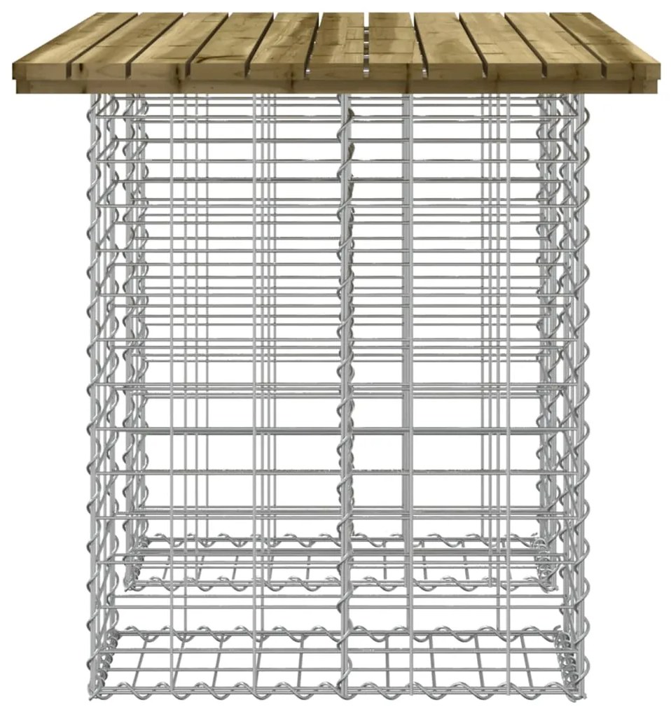Banco de jardim c/ design gabião 100x70x72 cm pinho impregnado