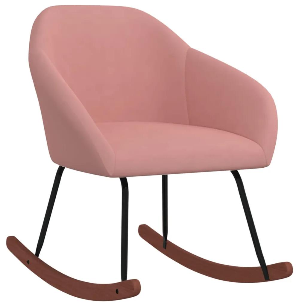 Cadeira de baloiço tecido rosa