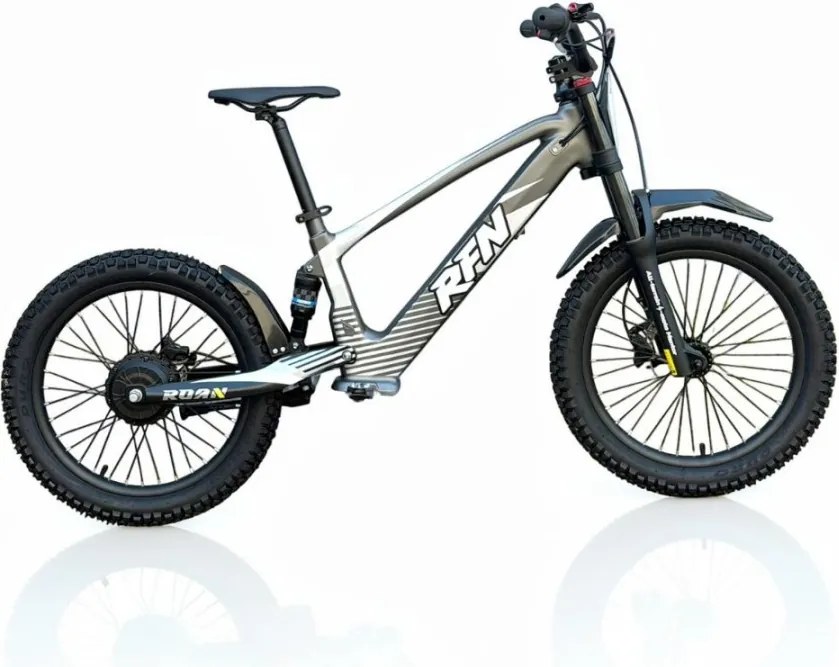 Bicicleta elétrica infantil 500W Roan RXF Evo Racing 18" Cinzenta