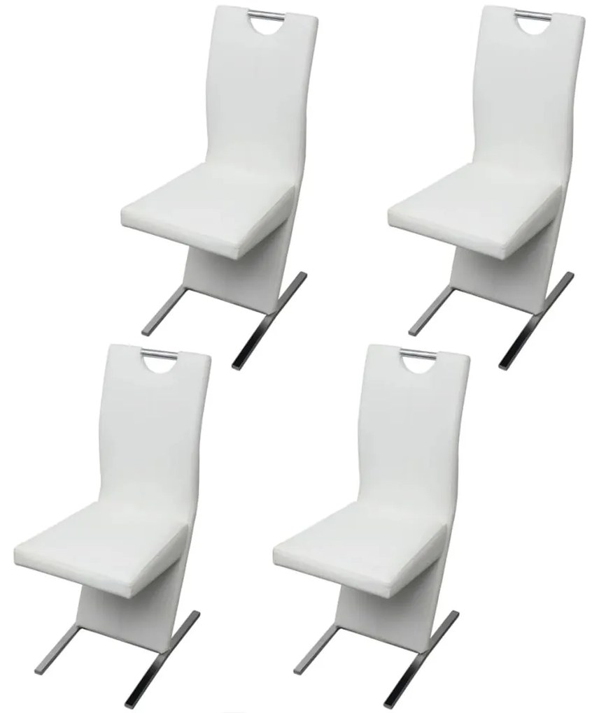vidaXL Cadeiras de jantar 4 pcs couro artificial branco
